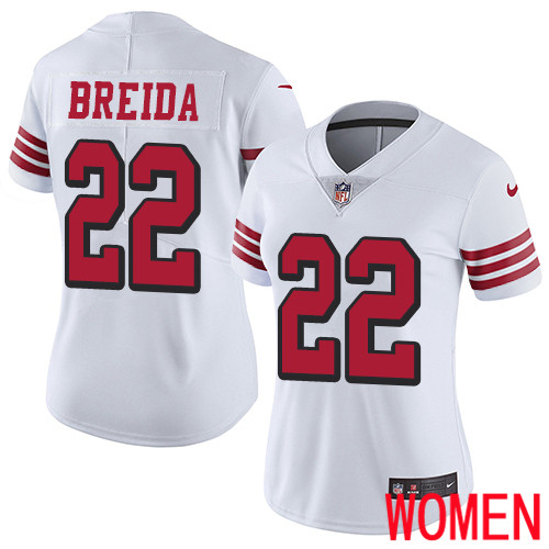 San Francisco 49ers Limited White Women Matt Breida NFL Jersey #22 Rush Vapor Untouchable->women nfl jersey->Women Jersey